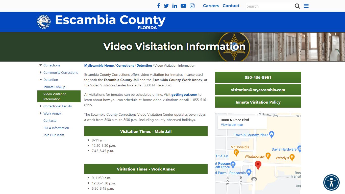 Video Visitation Information - MyEscambia.com